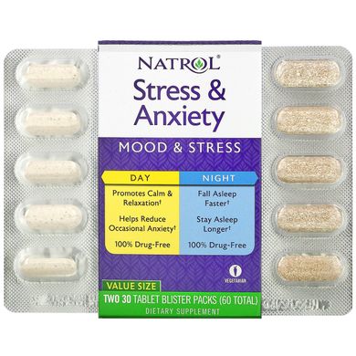 Формула від стресу день + ніч Natrol 30 таблеток + 30 таблеток