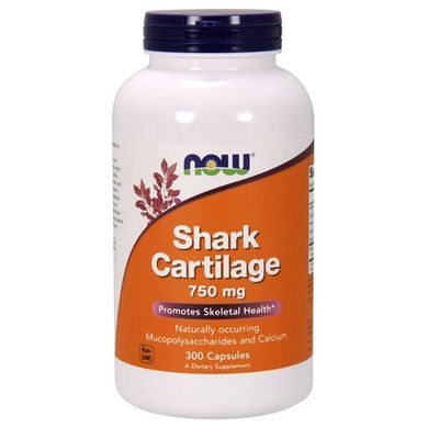 Акулячий хрящ Now Foods (Shark Cartilage) 750 мг 300 капсул