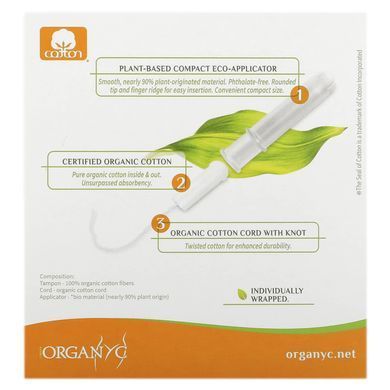 Organic tampons compact Organyc (Organic Tampons Compact Super Plus) 16 pcs