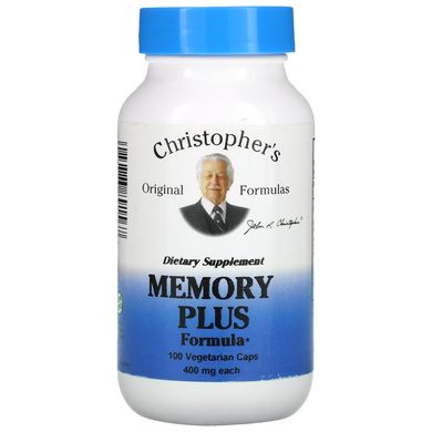 Формула для мозку і пам'яті Christopher's Original Formulas (Memory Plus Formula) 450 мг 100 капсул
