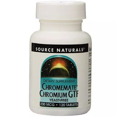 Хром GTF Source Naturals (ChromeMate) 200 мкг 120 таблеток