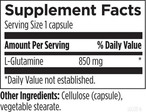 L-глутамин здоровая барьерная функция кишечника Designs for Health (L-Glutamine) 120 капсул купить в Киеве и Украине