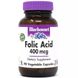 Фолиевая кислота Bluebonnet Nutrition (Folic Acid) 400 мг 90 вегетарианских капсул фото