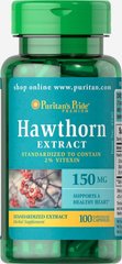 Глід стандартизований екстракт, Hawthorn Standardized Extract, Puritan's Pride, 150 мг, 100 капсул