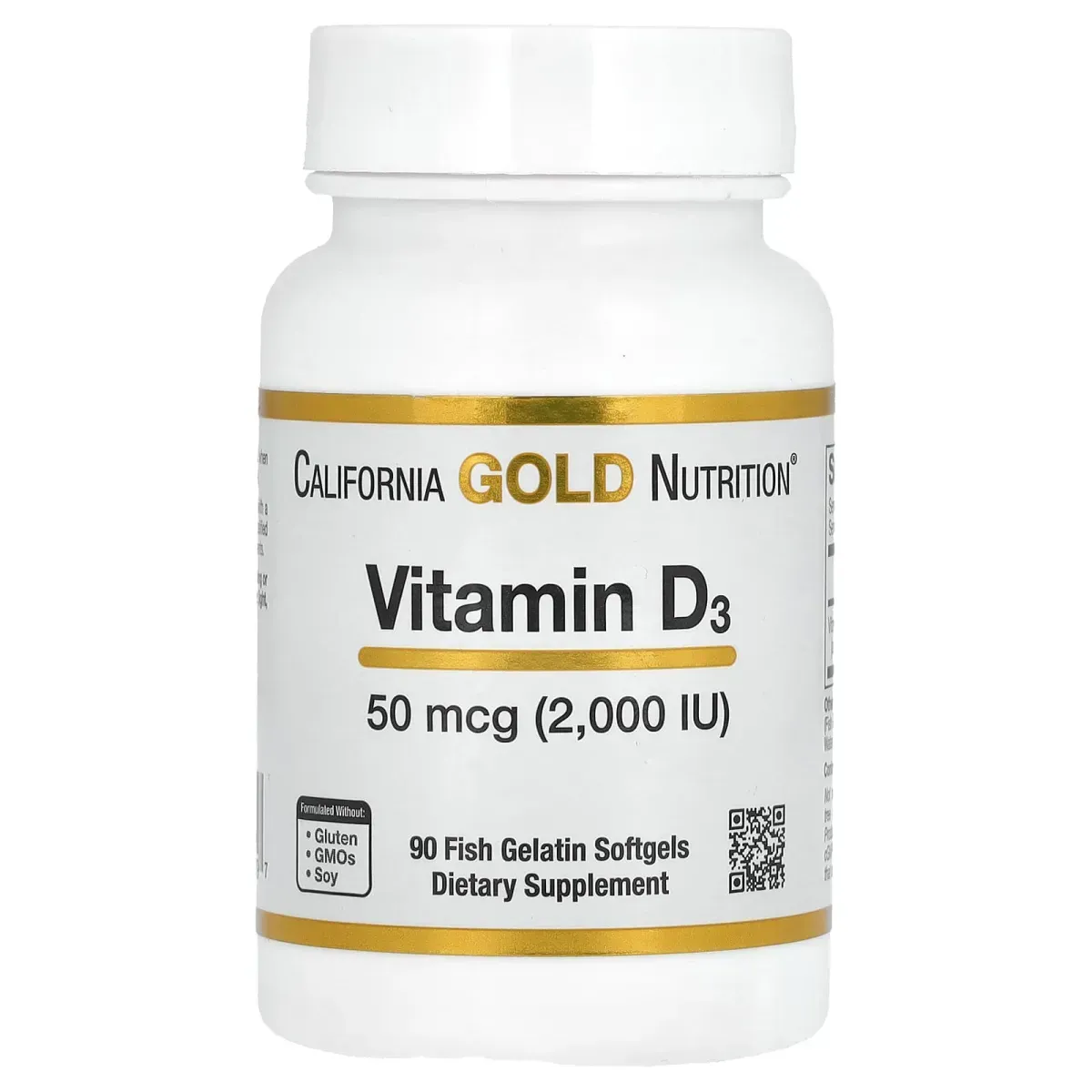 Вітамін Д3 California Gold Nutrition 2000 МЕ 90 капсул
