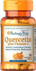 Кверцетин плюс вітамін С, Quercetin Plus Vitamin C, Puritan's Pride, 250 мг / 700 мг, 50 капсул