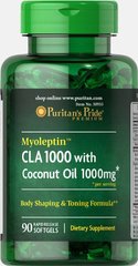 Міо-стимулюючий гормон з кокосовою олією CIA ™, Myoleptin ™ with Coconut Oil CLA, Puritan's Pride, 1000 мг, 90 капсул