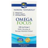 Описание товара: Омега для памяти и когнитивных функций, Omega Focus, Nordic Naturals, 1280 мг, 60 мягких капсул