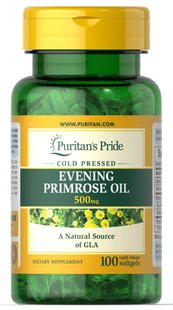 Масло примулы вечерней с GLA, Evening Primrose Oil with GLA, Puritan's Pride, 500 мг, 100 капсул купить в Киеве и Украине