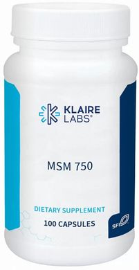 МСМ метилсульфонілметан Klaire Labs (MSM) 750 мг 100 капсул