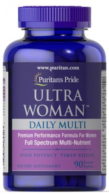 Мультивітаміни для жінок ультра Puritan's Pride (Woman ™ Daily Multi Timed) 90 капсул