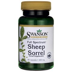 Щавель овець, Full Spectrum Sheep Sorrel, Swanson, 400 мг, 60 капсул