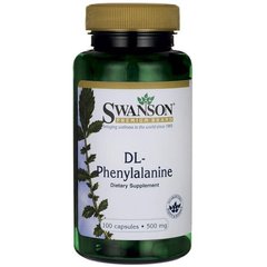 DL-Фенилаланин, DL-Phenylalanine, Swanson, 500 мг, 100 капсул купить в Киеве и Украине