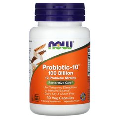 Пробіотики Now Foods (Probiotic-10) 100 млрд 30 вегетаріанських капсул