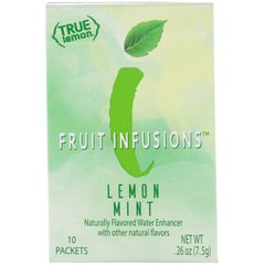 Фруктова настоянка, лимонна м'ята, Fruit Infusion, Lemon Mint, True Citrus, 10 пакетиків по 7,5 г