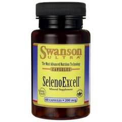 Органический селен, SelenoExcell Selenium, Swanson, 200 мкг, 60 капсул купить в Киеве и Украине