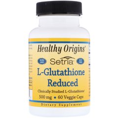 L-глутатион сокращенный, L-Glutathione Reduced, Healthy Origins, 500 мг, 60 капсул купить в Киеве и Украине