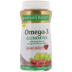 Жувальні таблетки з Омега-3, виноград, зі смаком полуниці та малини, Nature's Bounty, 70 жувальних таблеток