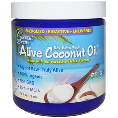 Органічне живе кокосова олія, сировина Extra Virgin, Coconut Secret, 473 мл