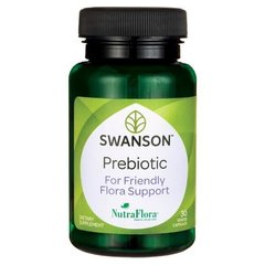Пребиотик для поддержки дружественной флоры, Prebiotic for Friendly Flora Support, Swanson, 375 мг, 30 капсул купить в Киеве и Украине