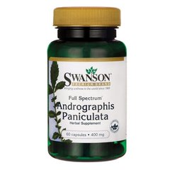 Андрографіс для імунітету Swanson (Full Spectrum Andrographis Paniculata) 400 мг 60 капсул
