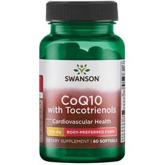 Коензим з токотриенолами, CoQ10 with Tocotrienols, Swanson, 100 мг 60 капсул