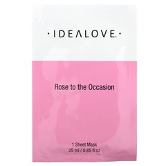 Idealove, Rose to the Occasion, тканевая косметическая маска с розовым маслом, 1 шт., 25 мл (0,85 жидк. Унции) купить в Киеве и Украине