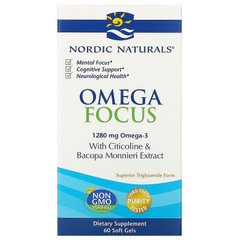 Омега для памяти и когнитивных функций, Omega Focus, Nordic Naturals, 1280 мг, 60 мягких капсул купить в Киеве и Украине