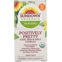 "Ти чарівна" комплекс для волосся, шкіри та нігтів, Sundown Organics, 30 таблеток