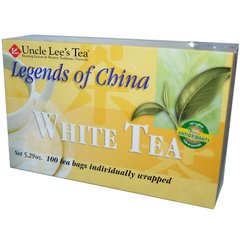 Легенды Китая, белый чай, Uncle Lee's Tea, 100 пакетиков, 5,29 унции (150 г) купить в Киеве и Украине