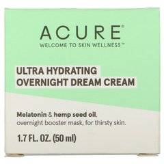 Ультра зволожуючий нічний крем-мрія, Ultra Hydrating Overnight Dream Cream, Acure, 50 мл