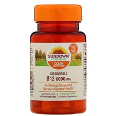 Витамин В12 Sundown Naturals 6000 мкг 60 таблеток купить в Киеве и Украине