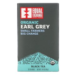 Equal Exchange, Органічний Ерл Грей, чорний чай, 20 чайних пакетиків, 1,41 унція (40 г)