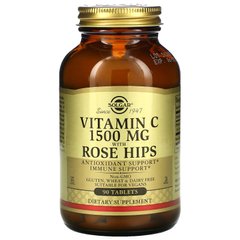 Витамин C с шиповником Solgar (Vitamin C with Rose Hips) 1500 мг 90 таблеток купить в Киеве и Украине