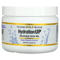 Порошкова суміш для напоїв з електролітом виноград California Gold Nutrition (HydrationUP Electrolyte Drink Mix Powder Grape) 227 г