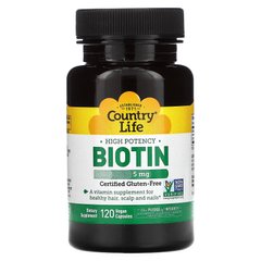 Биотин Country Life (Biotin) 5000 мкг 120 капсул купить в Киеве и Украине