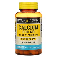 Кальций+витамин D3 Mason Natural (Calcium with vitamin D3) 600 мг 100 таблеток купить в Киеве и Украине