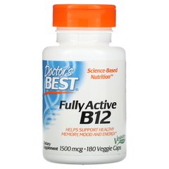 Вітамін В12 метилкобаламін активний Doctor's Best (Active B12) 1500 мкг 180 капсул