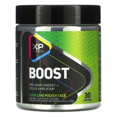 XP Sports, Boost, попередня гра Energy + Focus Amplifier, зморшкувате обличчя з кислого лайма, 8,04 унції (228 г)