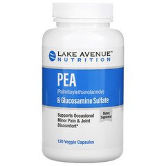 PEA (пальмітоілетаноламід) + глюкозаміну сульфат, Lake Avenue Nutrition, 600 мг + 1200 мг на порцію, 120 вегетаріанських капсул
