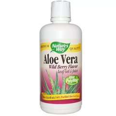 Алоэ вера гель и сок вкус лесной ягоды Nature's Way (Aloe Vera Leaf Gel & Juice Wild Berry Flavor) 1 л купить в Киеве и Украине