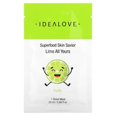 Маска для догляду за шкірою лайм Idealove (Superfood Skin Savior Lime All Yours) 1 шт 20 мл