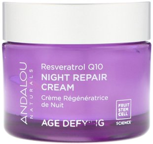 Ночной крем с коэнзимом Q10 восстанавливающий против старения Andalou Naturals (Night Cream) 50 мл купить в Киеве и Украине