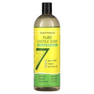Seven Minerals, Pure Castile Soap, Unscented, 33.8 fl oz (1 l) купить в Киеве и Украине