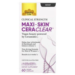 Country Life, Maxi-Skin Cera Clear, 60 vegan capsules