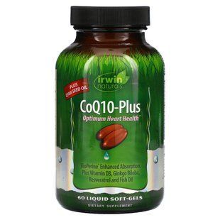 Кофермент Q10-Плюс, Irwin Naturals, 60 мягких желатиновых капсул с жидким наполнением купить в Киеве и Украине
