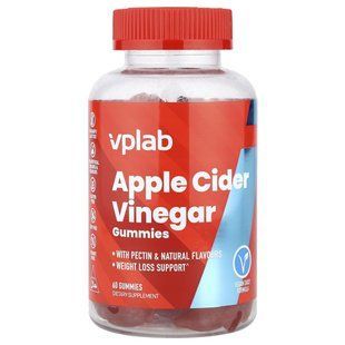 Жевательные таблетки с яблучним оцтом Vplab (Apple Cider Vinegar) 60 жевательных таблеток купить в Киеве и Украине