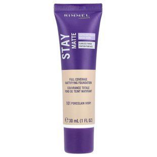 Rimmel London, Stay Matte, Full Coverage Mattifying Foundation, 101 Porcelain Ivory, 1 fl oz (30 ml) купить в Киеве и Украине