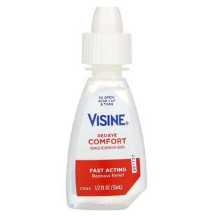 Глазные капли для снятия покраснения Visine (Red Eye Comfort Redness Reliever Eye Drops) 15 мл купить в Киеве и Украине