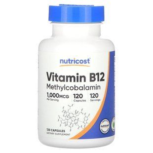 Вітамін B12 метилкобаламін Nutricost (Methylcobalamin) 1000 мкг 120 капсул